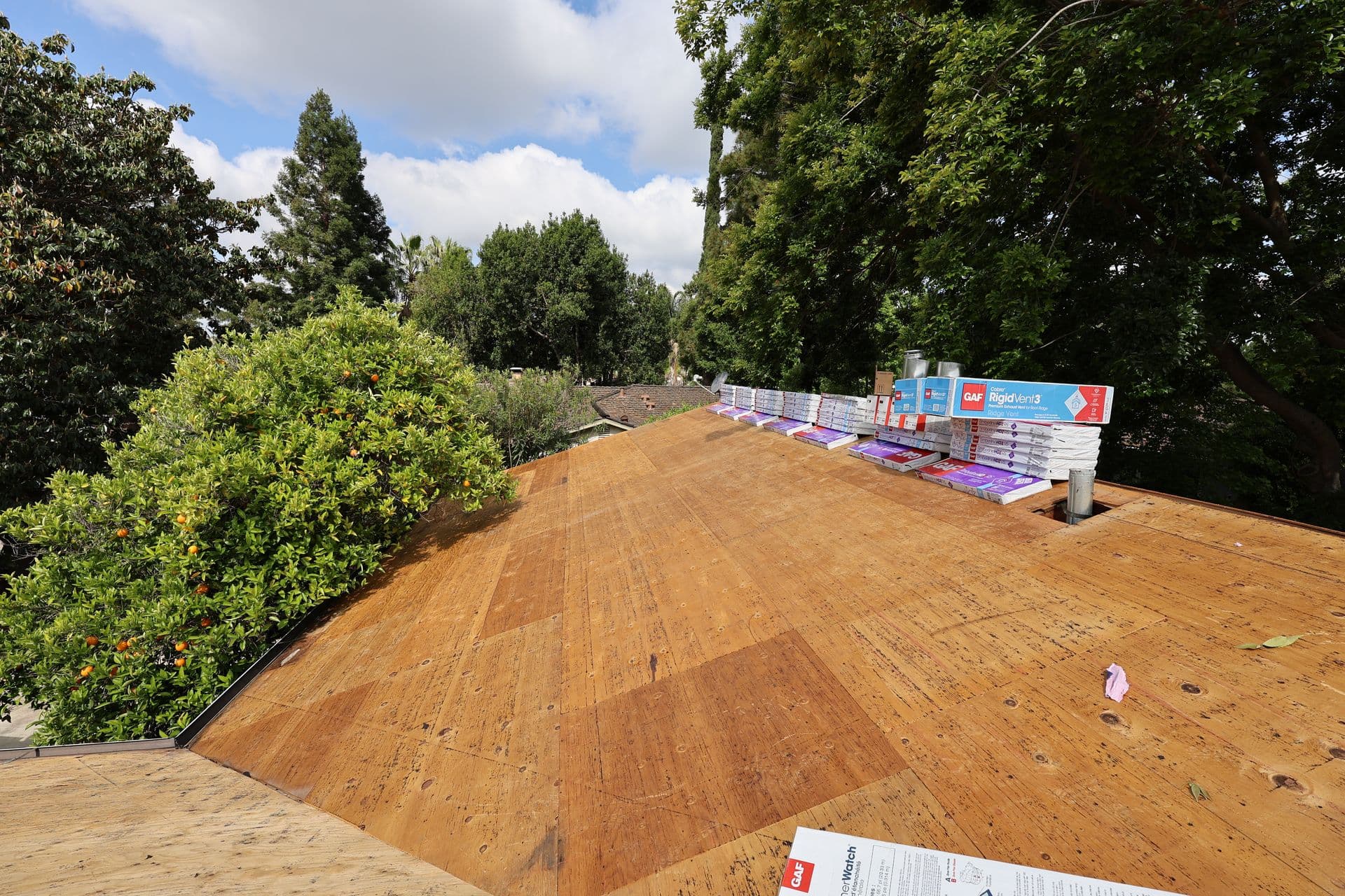 Roofing project in progress