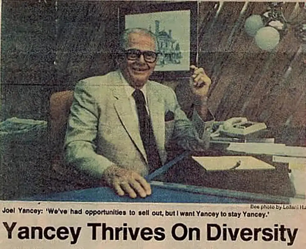 Yancey thrives on diversity newspaper snippet
