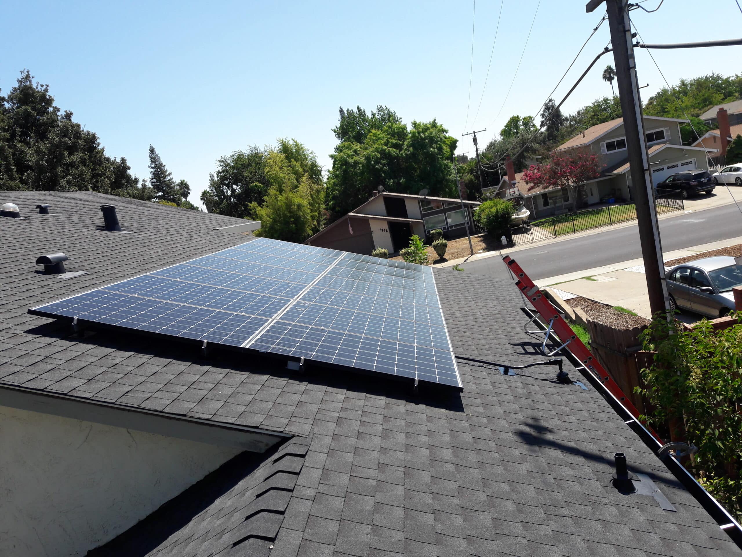 Roof with solar panels