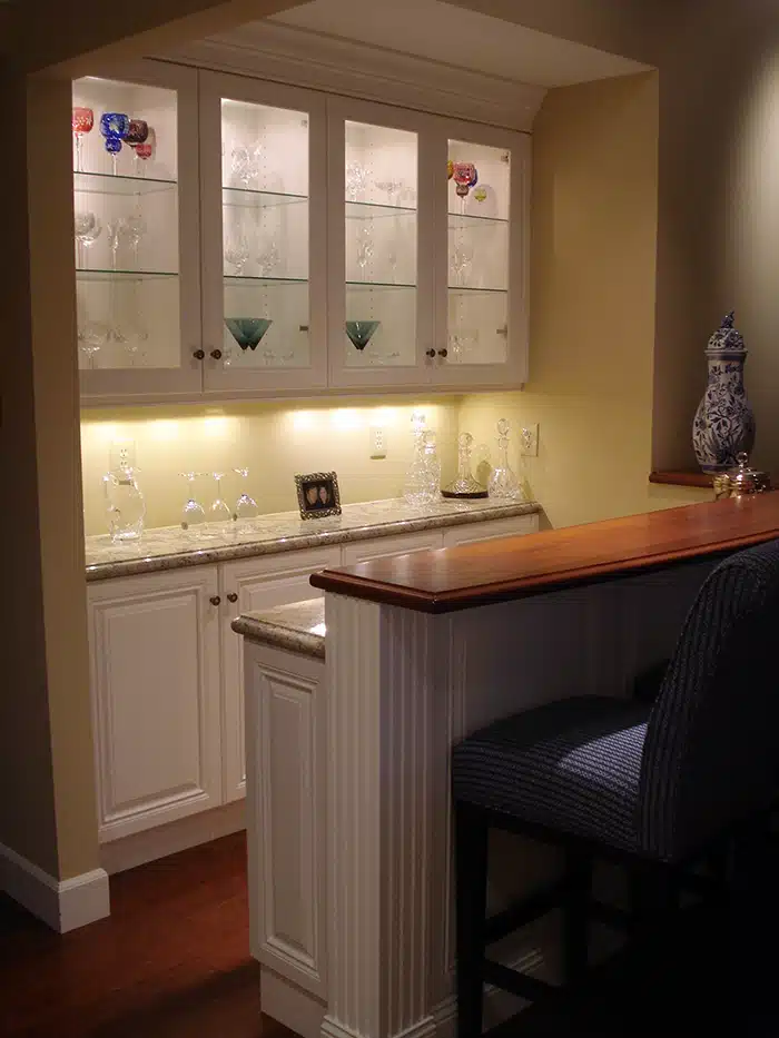 Indoor bar lighting in residential home in Sacramento, CA.