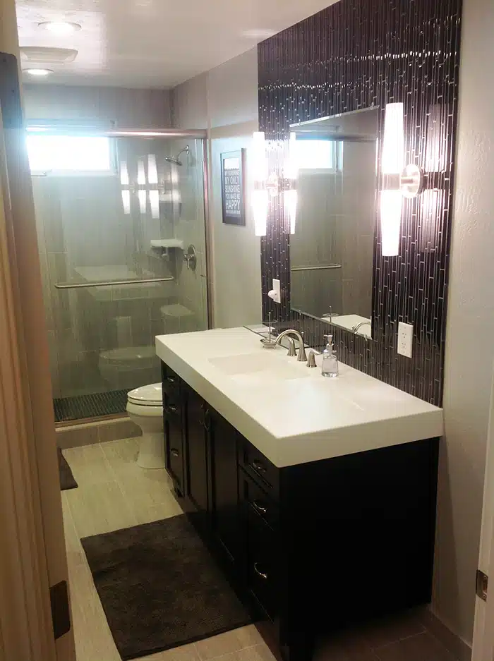 Bathroom remodel in residential home in Sacramento, CA.