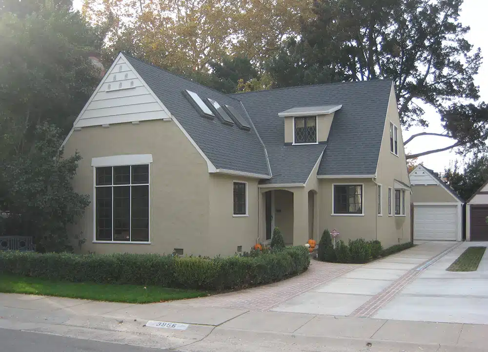 Concrete driveway in residential neighborhood in Sacramento, CA.