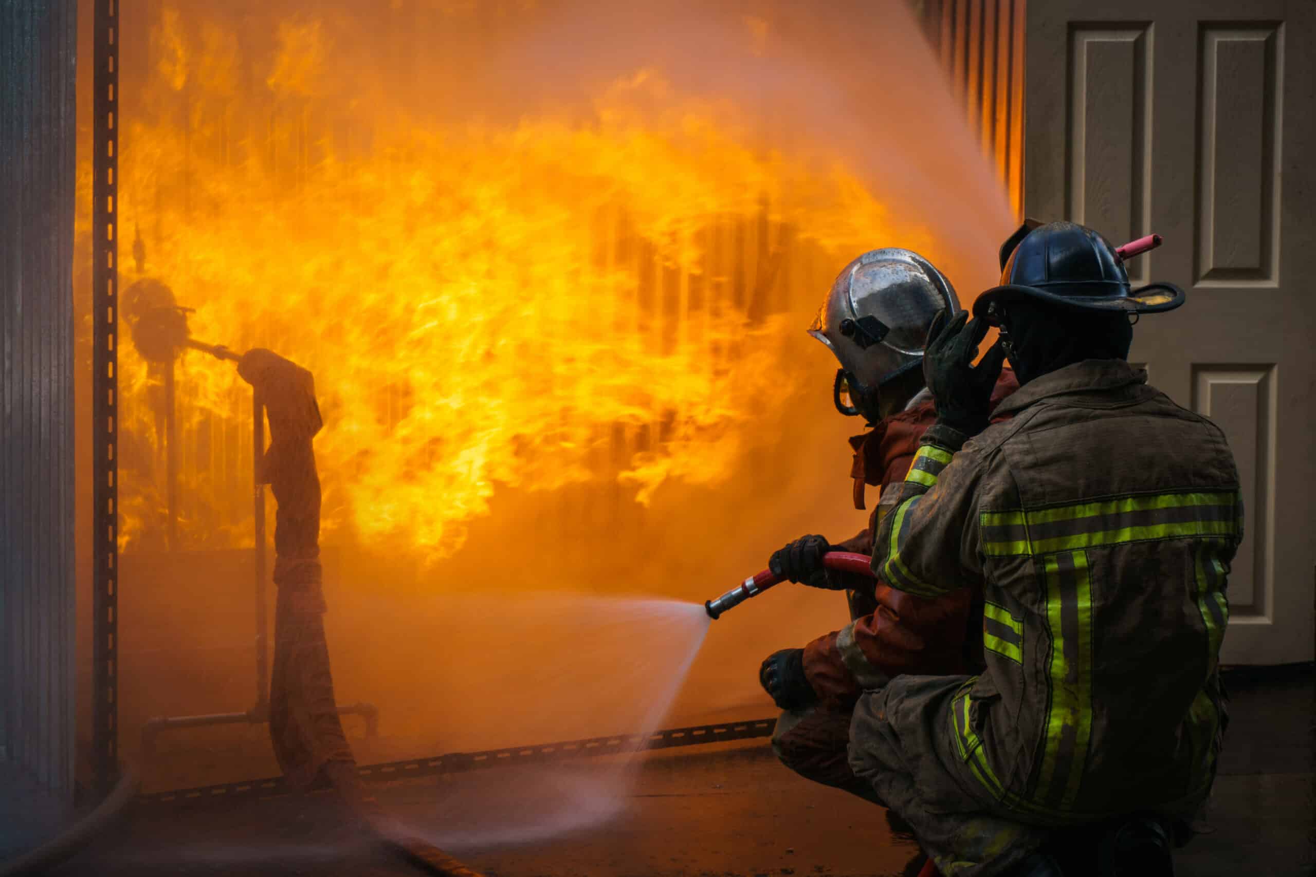 firefighter fighting fire