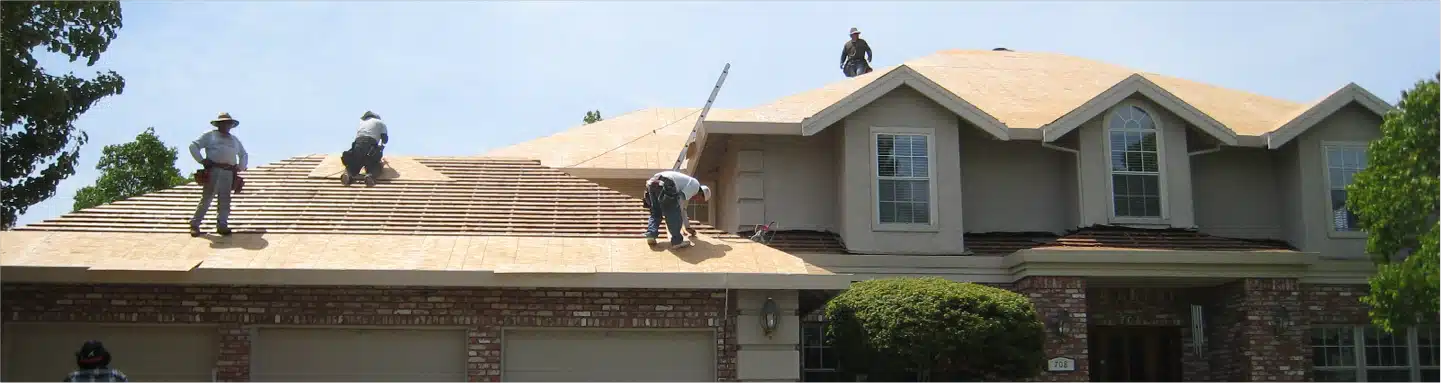 Roof replacement on residential home in Sacramento, CA.