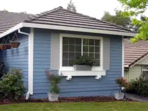 Side of residential home in Sacramento, CA.