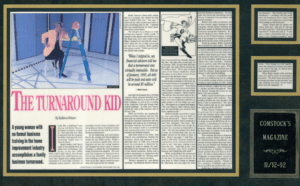 Framed news article from 1992 about Robin Yancey.