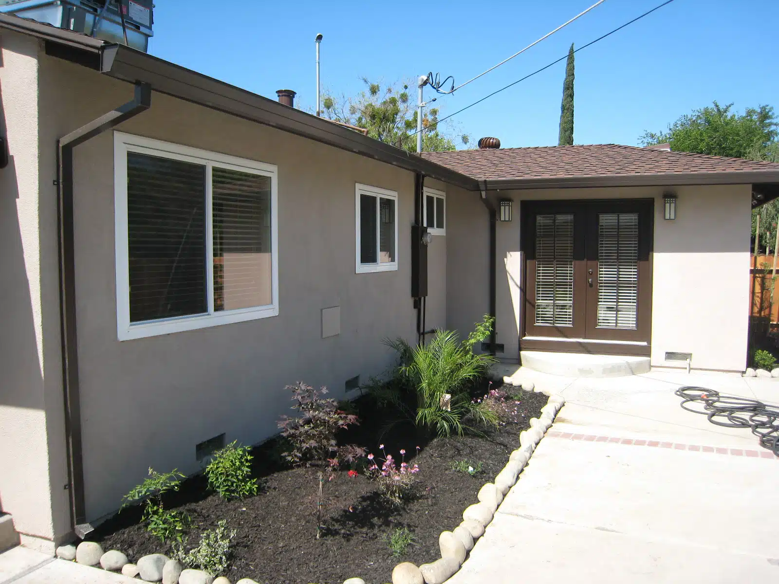 Outside of residential home in Sacramento, CA.
