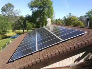 Solar Panels on residential roof.