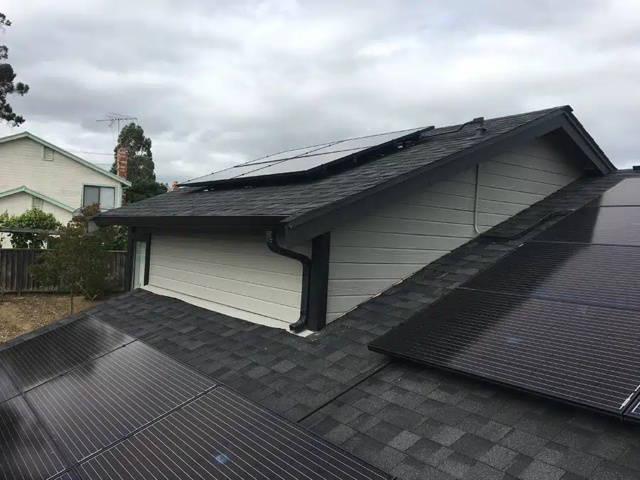 Solar panels on residential home in Sacramento, CA.