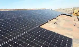 Solar panels on tile roof in Sacramento, CA.