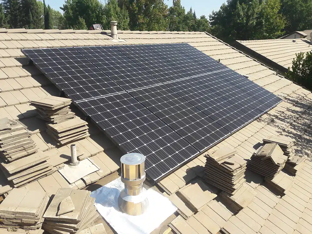 Yancey solar panel installation on residential roof.